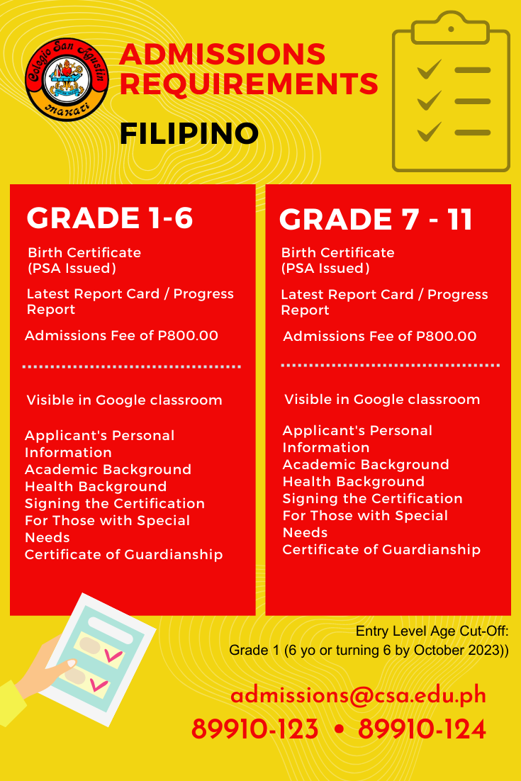 Admissions – Colegio San Agustin Makati