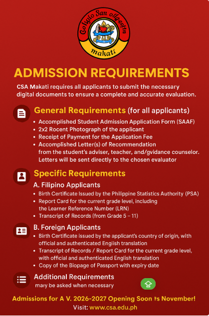 ADMISSION REQUIREMENTS